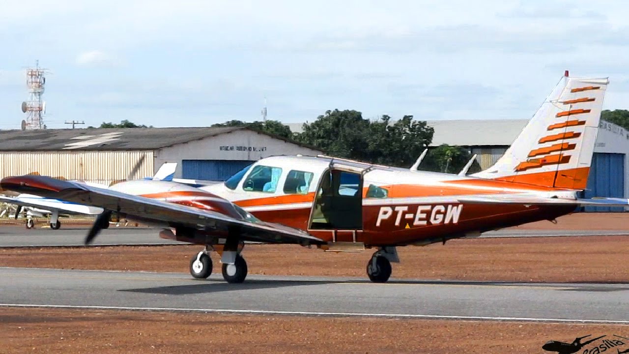 Embraer EMB-810C - Piper PA-34 Seneca II (PT-EGW) - Taxi, Decolagem Takeoff, Taxi em Luziânia SWUZ