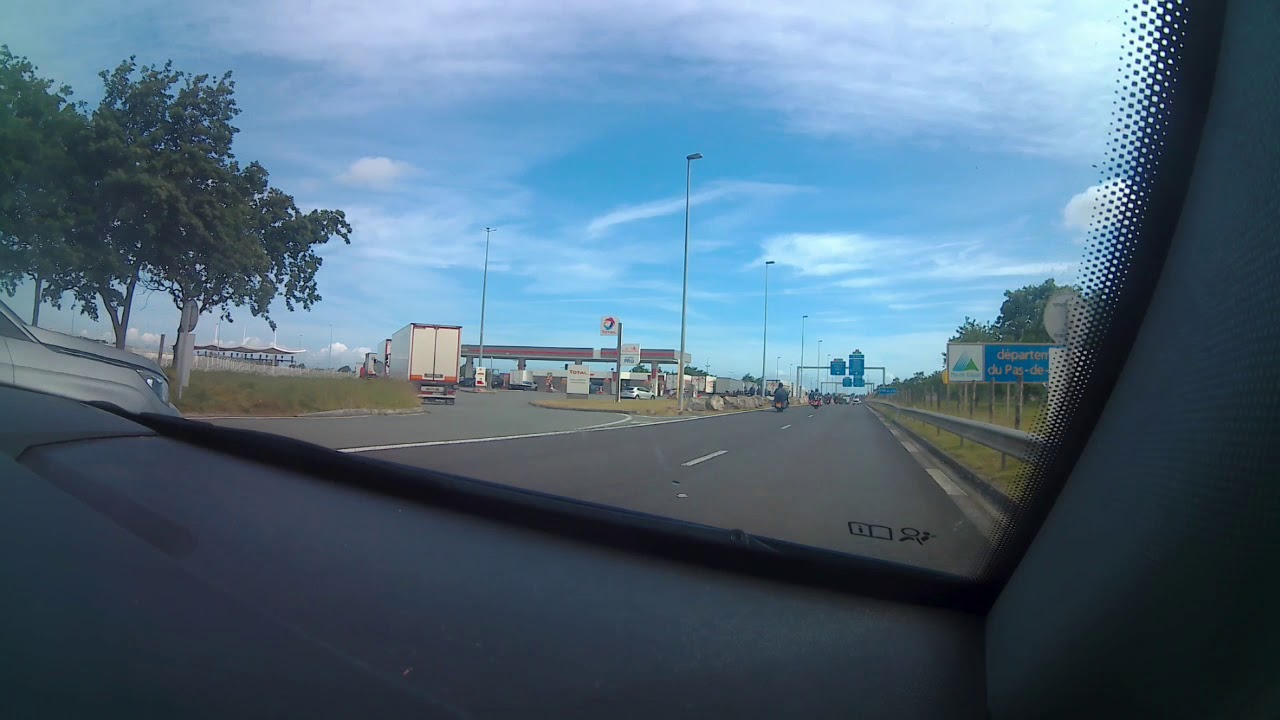 Dashcam Driving Off The Channel Tunnel In France