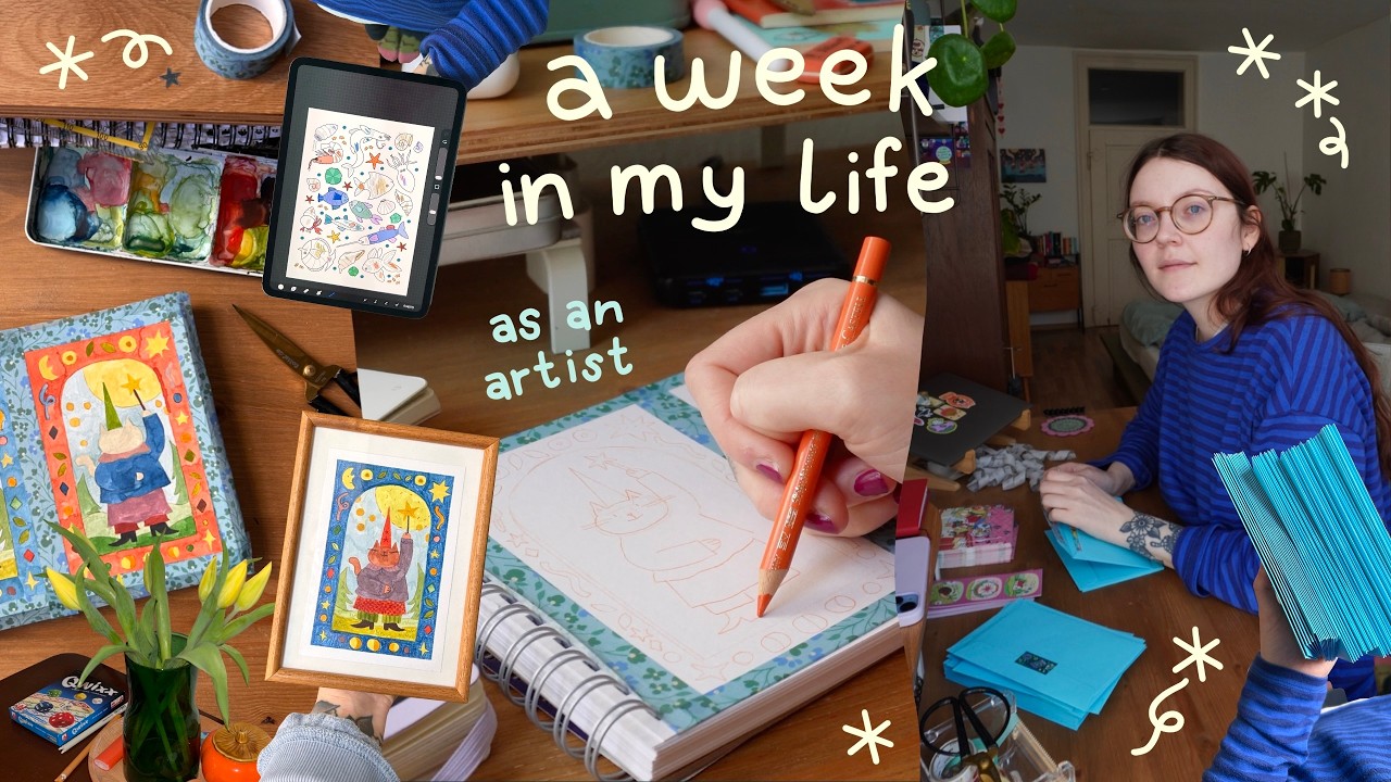 what I actually do as a freelance illustrator for a week 🎨 (painting & client work)