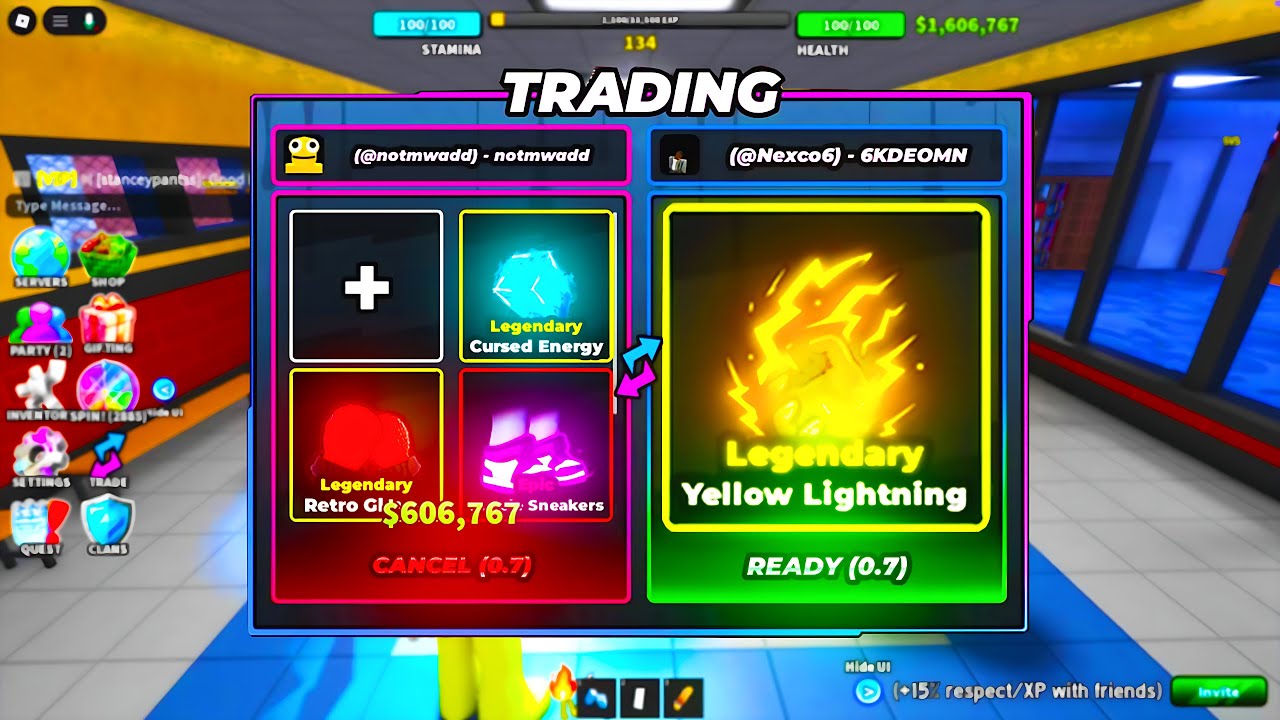 Trading From NOTHING to YELLOW LIGHTNING GLOVES in Roblox Fight In A School