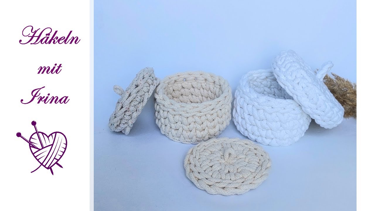 Häkelanleitung - Deckel für einen Korb (Körbchen) häkeln ,  basket lid crochet
