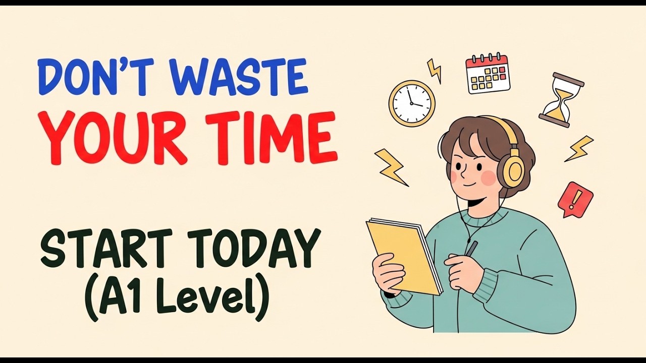 DON’T WASTE YOUR TIME ⏰ | Easy English Conversation for Beginners (A1 Level) | English Podcast