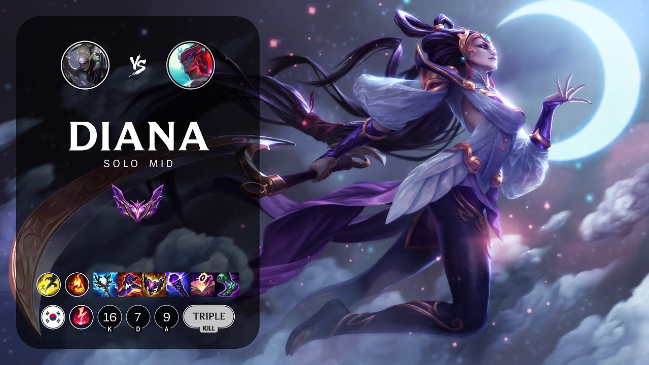 Diana Mid vs Yone - KR Master Patch 14.1