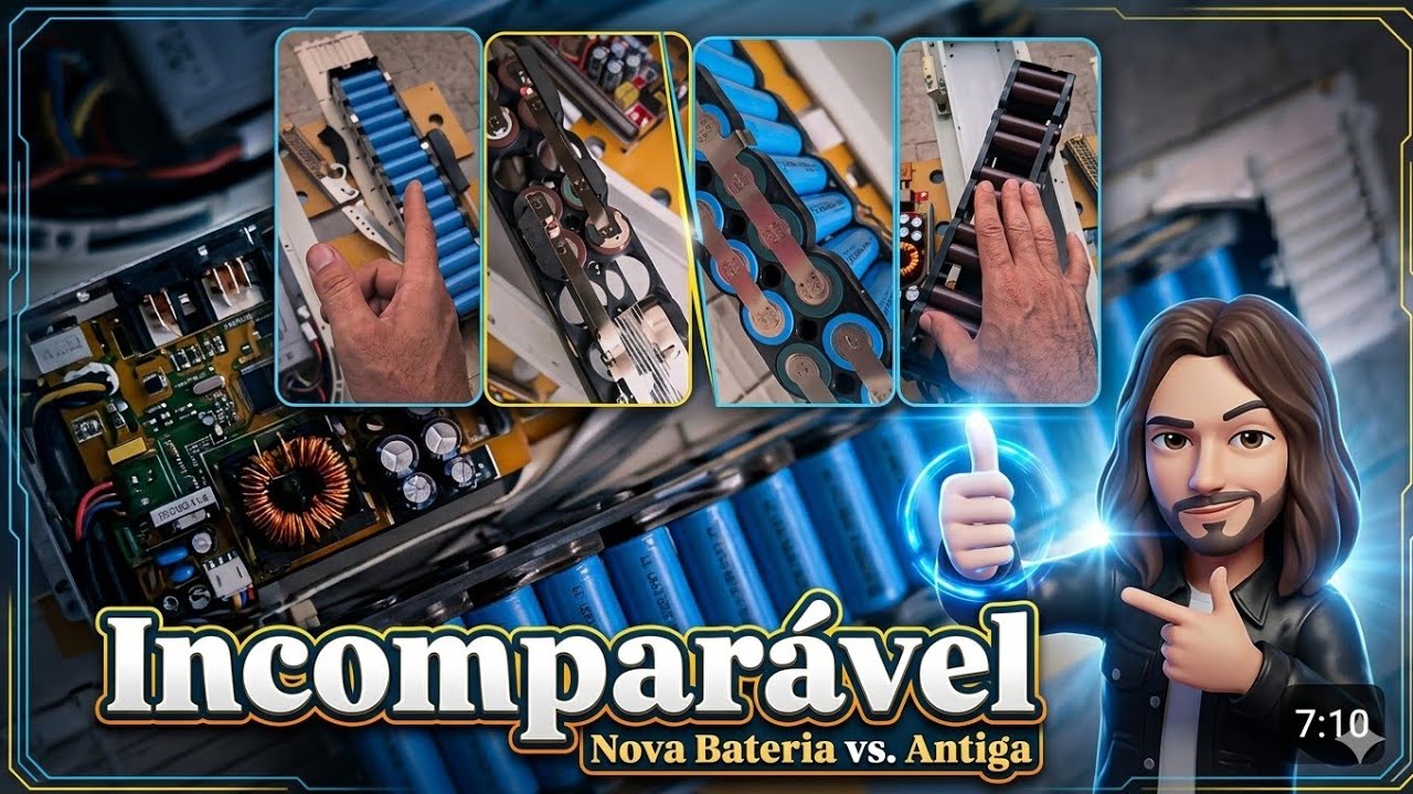 Troquei bateria do patinete elétrico, só tinha 20 células🫣