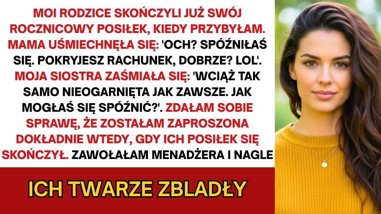 Moi rodzice rozkoszowali się wystawną kolacją… i oczekiwali, że to ja zapłacę za wszystko — sama
