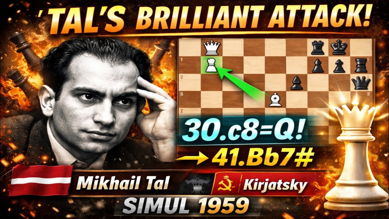 🔥 Mikhail Tal vs Kirjatsky – Simul 1959 | Ruy Lopez Attack
