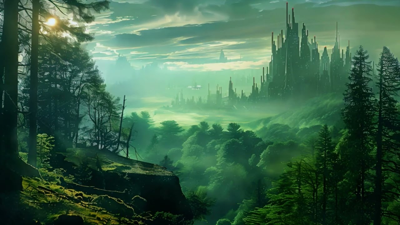 Sci Fi Ambient Sounds (No Music) 1 Hour - The outskirts of a city on an extraterrestrial planet