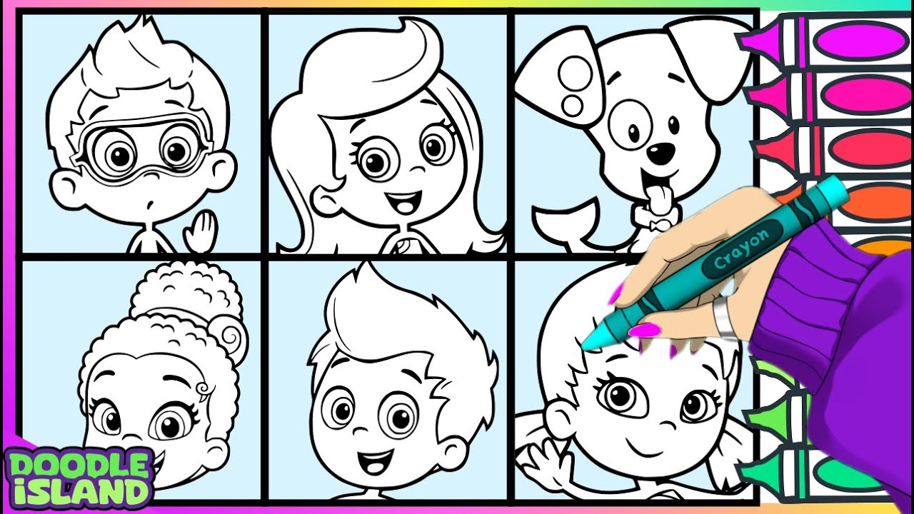 BUBBLE GUPPIES Coloring Page - Follow Along & Color!