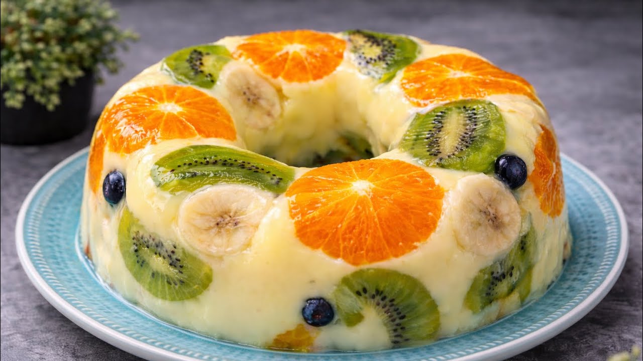 ❗Nur Milch & Früchte! Unglaubliches Dessert in 10 Minuten – ohne Ofen, Mehl & Gelatine