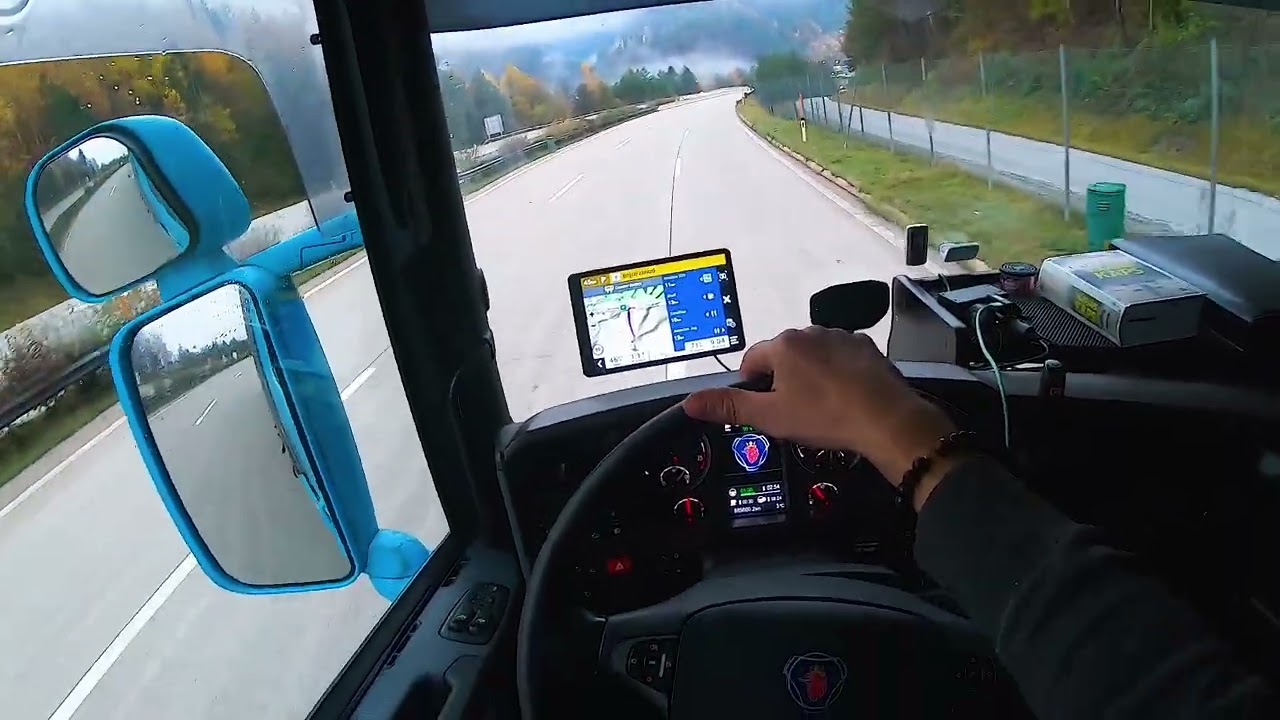 POV Driving Scania Streamline R450. Austria Slovenia.