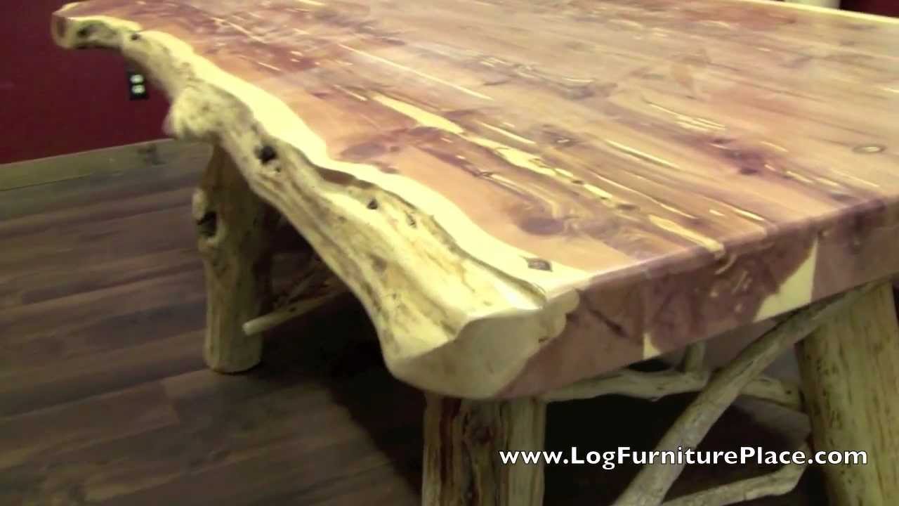 Red Cedar Log Dining Table from LogFurniturePlace.com