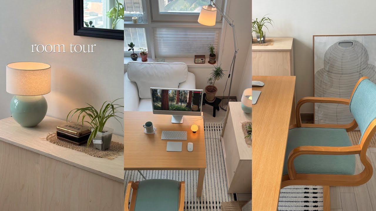 Vlog. 원룸 오피스텔 꾸미기🛋️ 민트 인테리어 보러오세요🧚🏻‍♂️ 이케아 꿀템. 자라홈. 빈티지 체어. 조명까지..♡