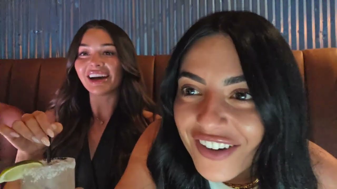 Christina and Amber at the bar with Kyra and Alexa