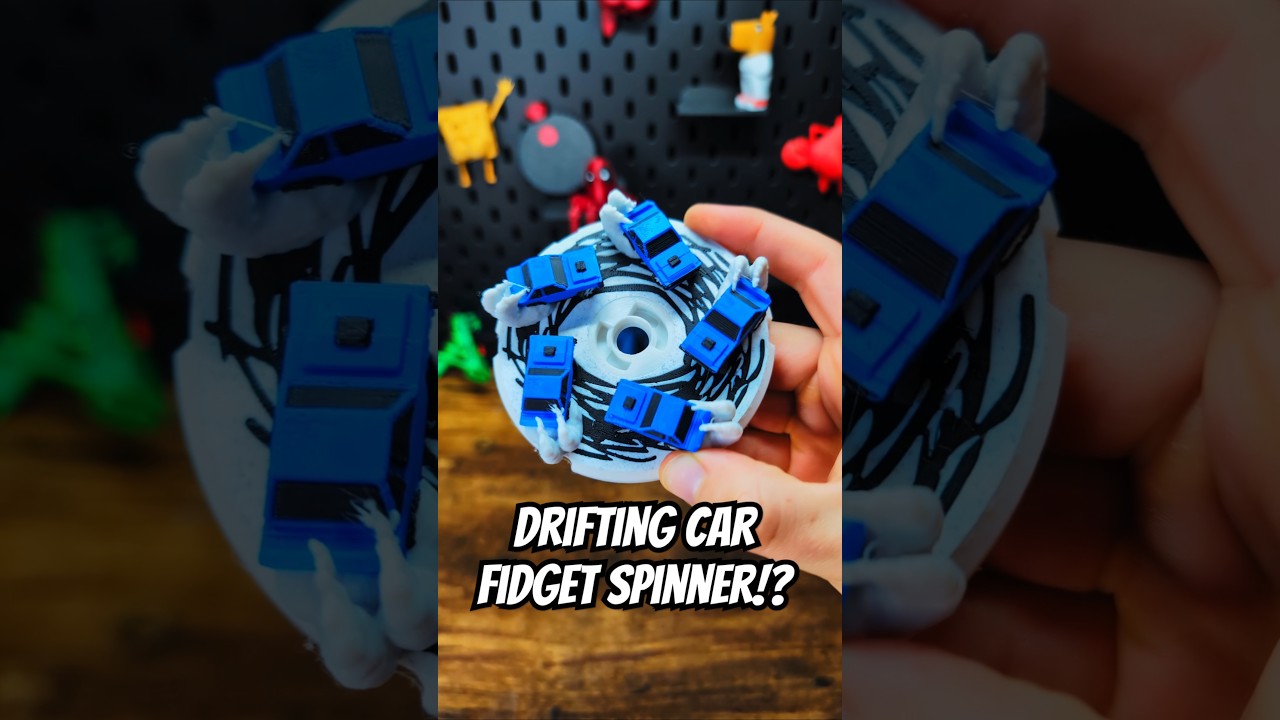 3D Printed Drifting Car Fidget Spinner Zoetrope optical illusion #3dprinting