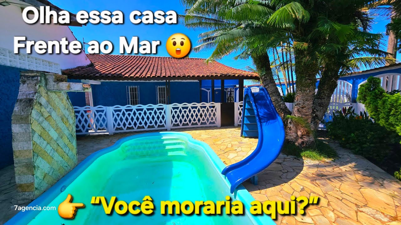Casa à Venda Frente Mar em Itanhaém – Vista Permanente do Oceano 4 dormitórios com Piscina e Lazer