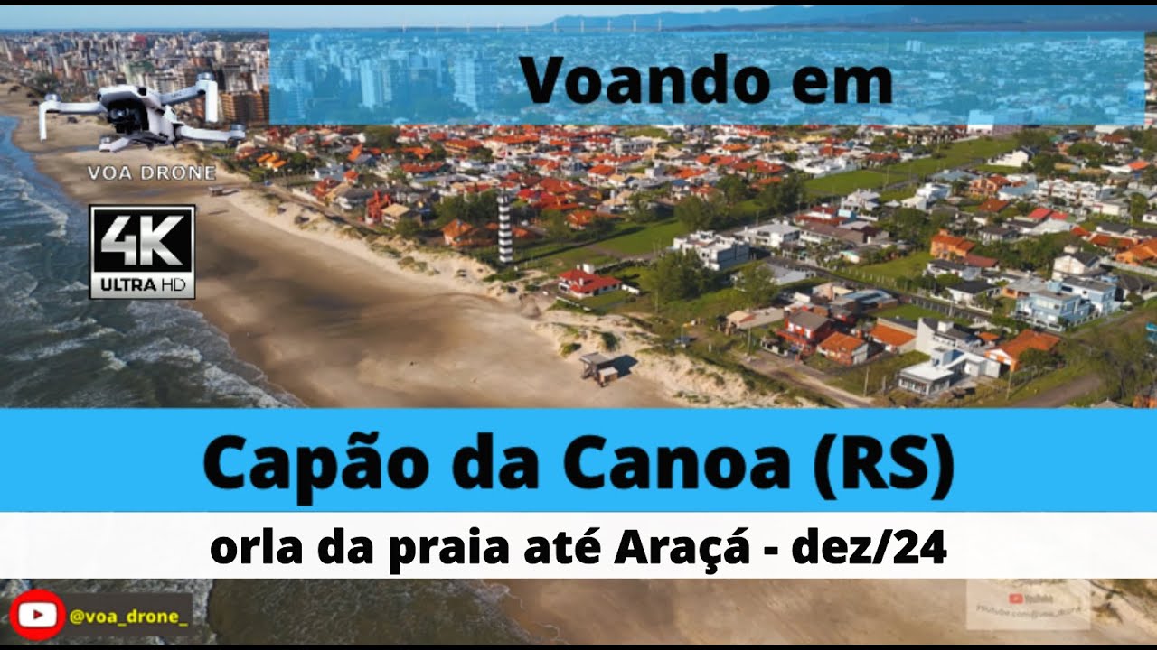 Capão da Canoa (RS) - orla da praia até Araçá - 4K60fps