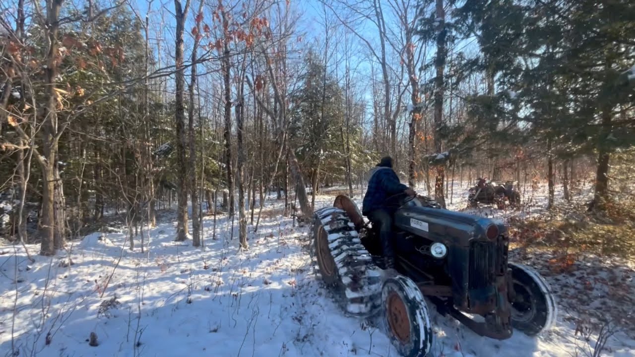 Ford half track skidding wood!
