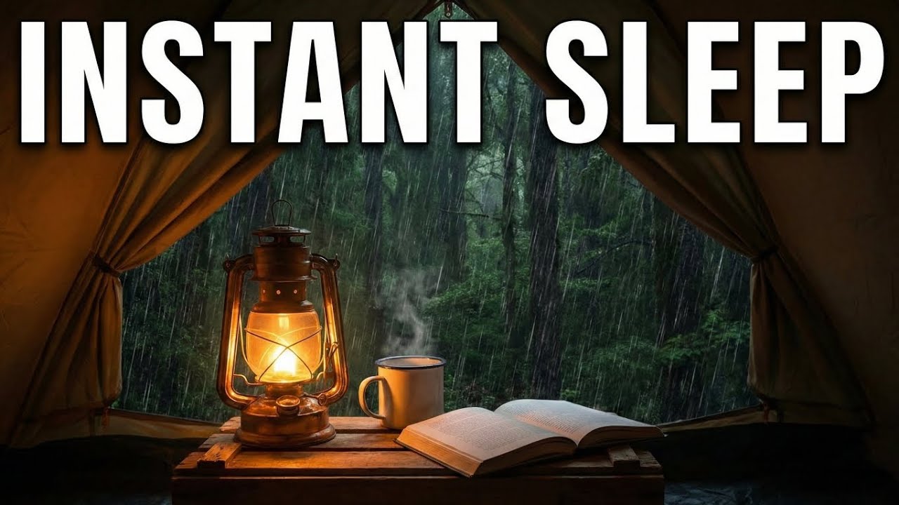 Rain on Tent ⛺ Dark Green Noise for Sleep & Insomnia | Cozy Forest Camping Ambience