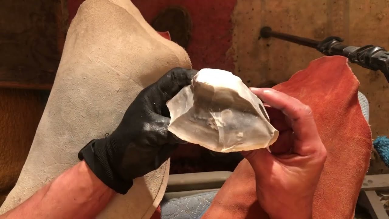 Odd shaped rock reduced with a copper bopper