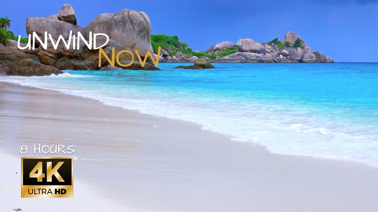 Isn't this beach amazing?😎4K Tropical Beach🏝Ambience |Soothing Ocean Waves🌊 |Sleep Meditate🧘8 Hours