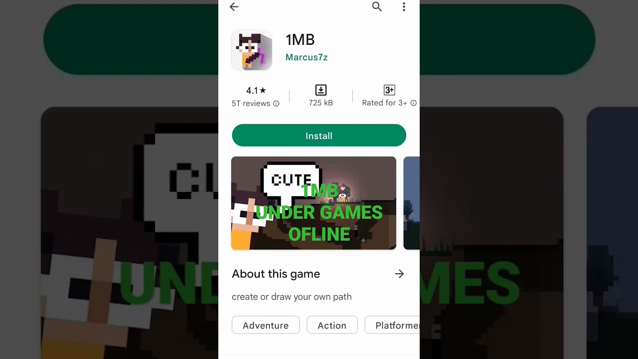 top 4 under 1mb games ofline