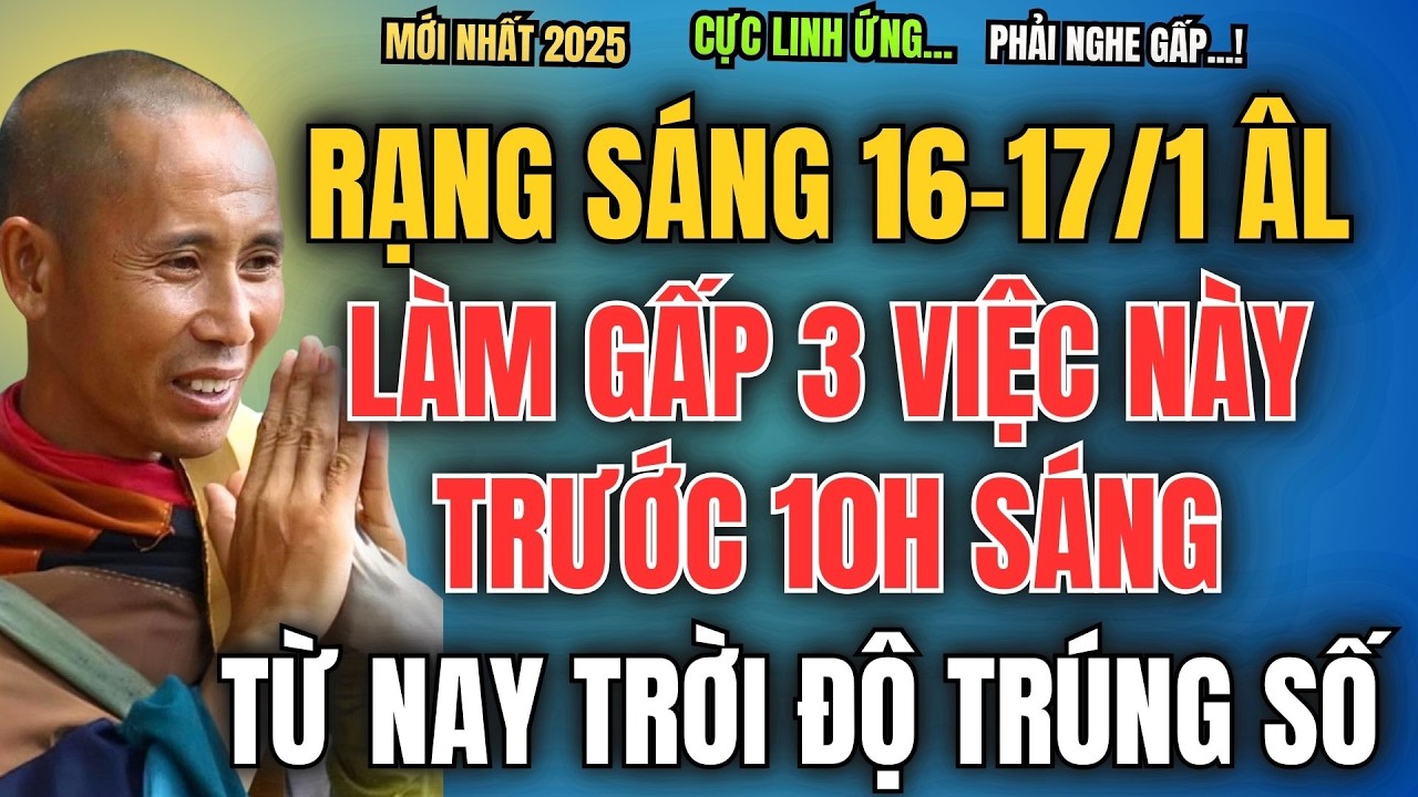 RẠNG SÁNG 16 – 17/1 ÂM LỊCH, LÀM GẤP 3 VIỆC NÀY TRƯỚC 10H SÁNG, TỪ NAY TRỜI ĐỘ CẢ THÁNG TRÚNG SỐ