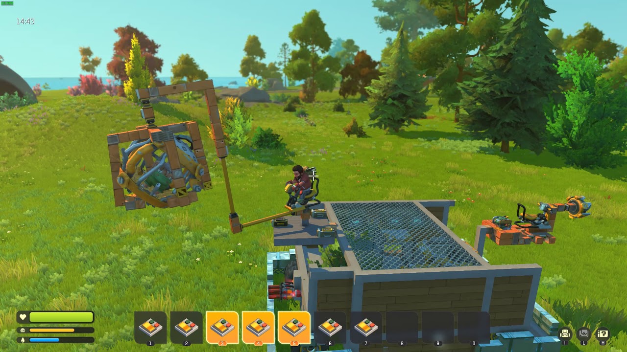 Scrap Mechanic  Crane Loading a Caged Farmer