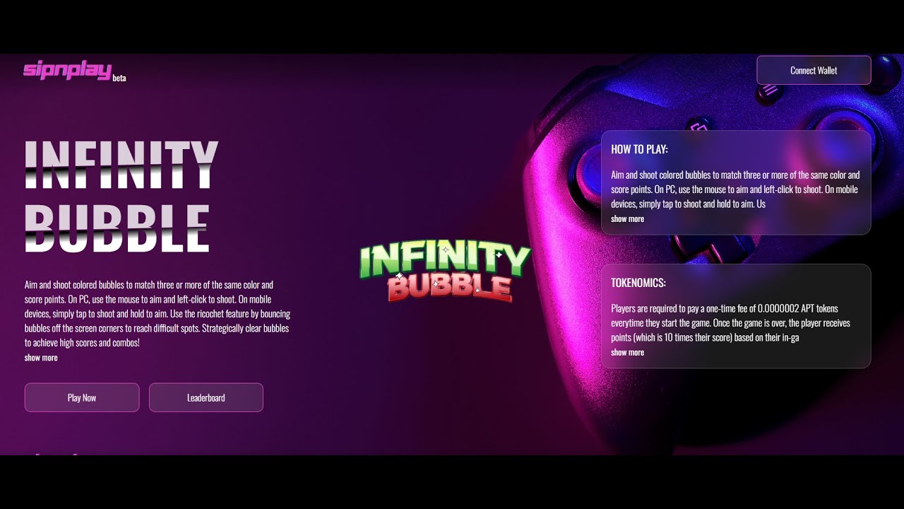 How to play Infinity Bubble Game on APTOS by Sipnplay? Desktop Tutorial