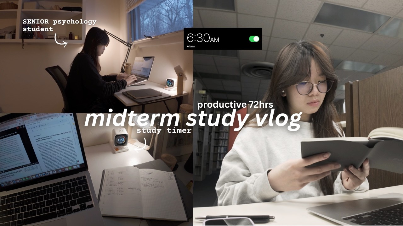 6:30AM early midterm vlog | getting my life together after a slump, exams grind, book report
