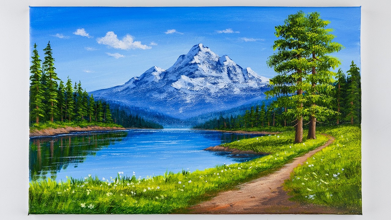 Landscape painting / Acrylic painting / Easy for Beginners 