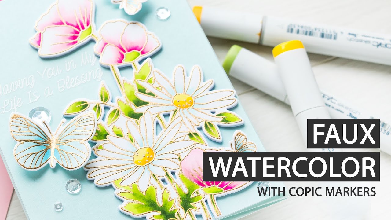 Faux Watercolor with Copic Markers