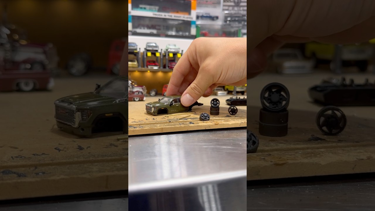 Part 1 of the Karson Diecast dually on the ground with Buck Builds chassis #diecast #denali #dually