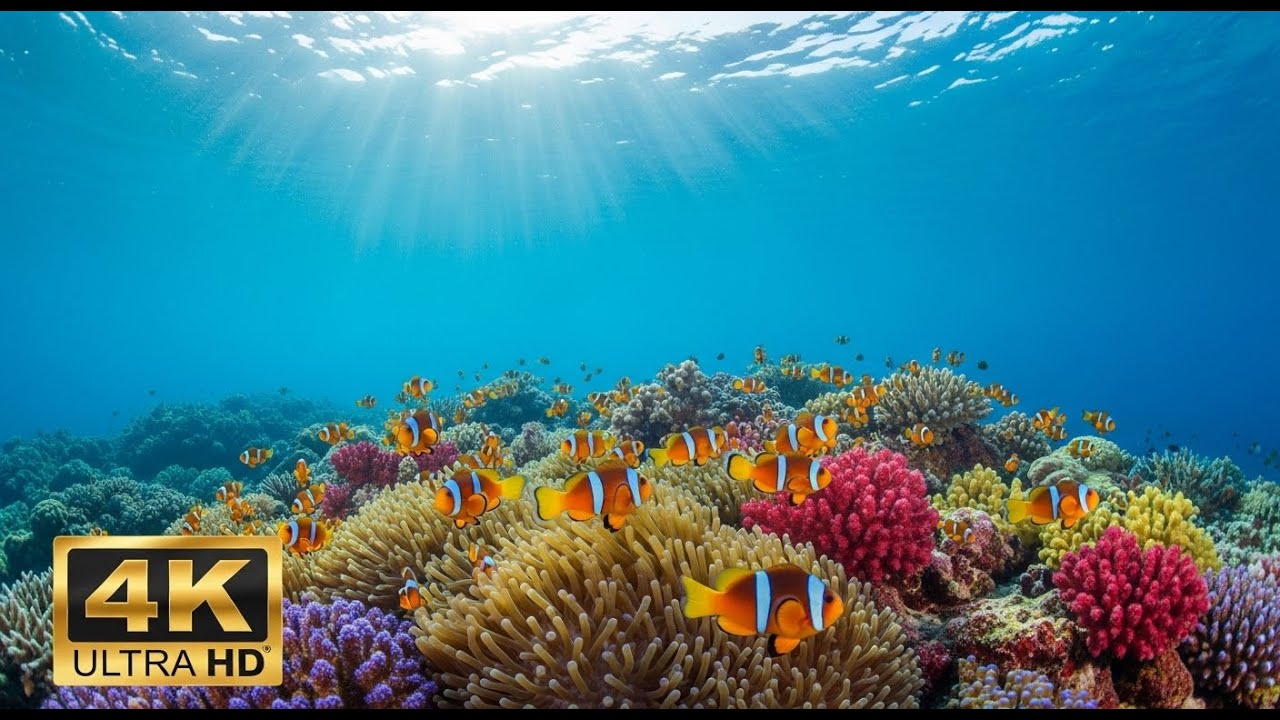 🐠 Aquarium 4K Ultra HD – Relaxing Coral Reef Fish & Calming Ocean Sounds for Meditation