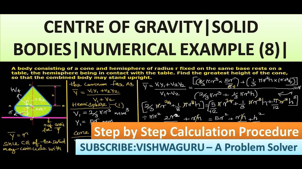 Center of Gravity|Solved Numerical Example (8)|Solid Bodies|Engineering Mechanics|Physics