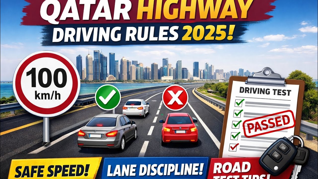 Qatar Highway Driving Rules 2025 | Safe Speed, Lane Discipline & Road Test Tips