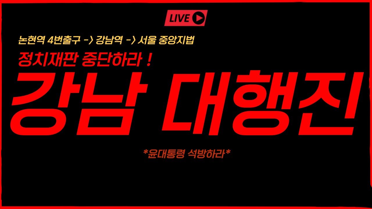 [실시간] 김현태 단장님과 함께 하는 강남 대행진!ㅣ논현역 4번출구 - 강남역 - 서울 중앙지법