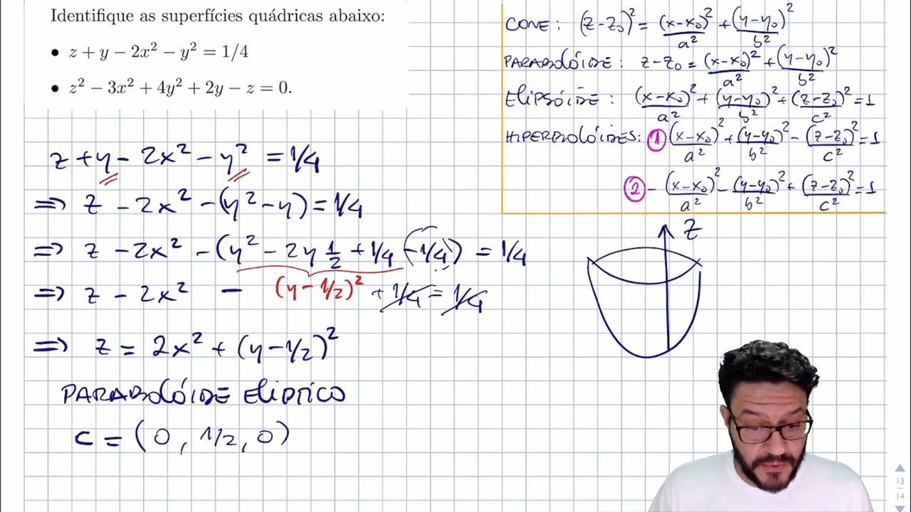 Cálculo 3 - Exercício de Identificar Superfícies Quádricas