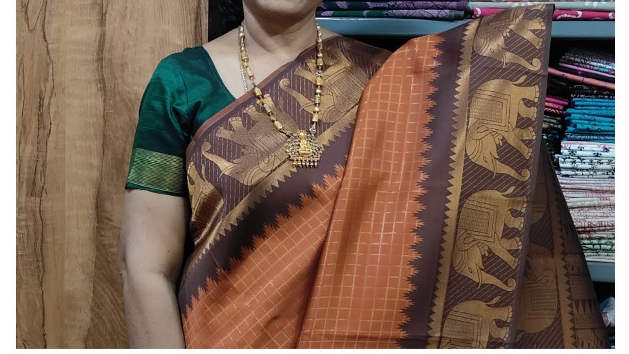 TRADITIONAL RUST ORANGE SOFT SILK, WATSP 9659742600 & 6381706202 #softsilk#functionwear