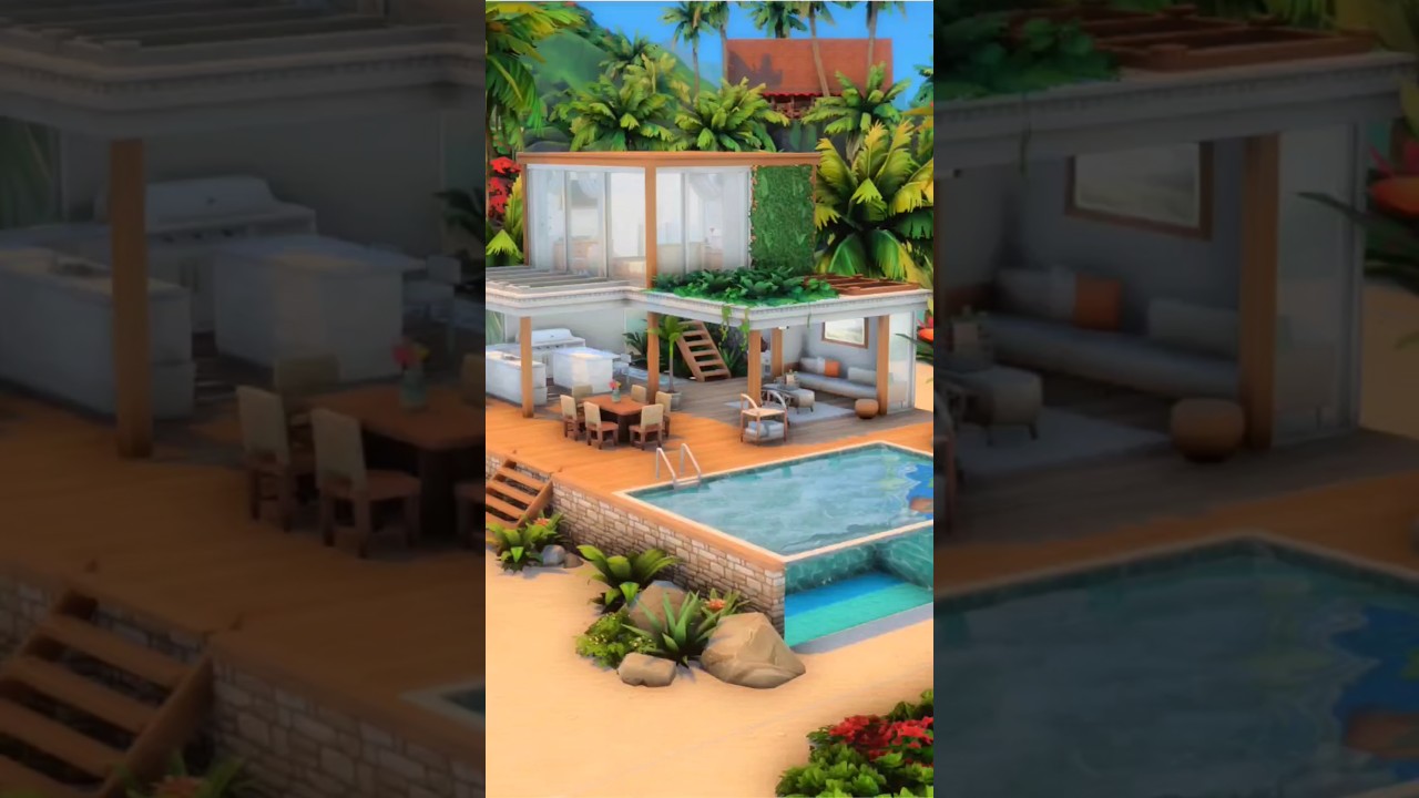 Infinity Pool Beach House Part 3/3 #sims4 #simstok #thesims4&nbsp;#sims4tok #simshouse #sims