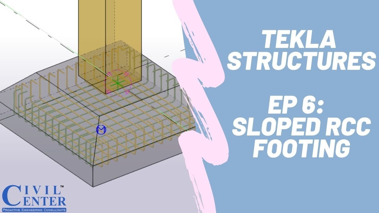 Как создать наклонный железобетонный фундамент в Tekla Structures || Трапециевидный фундамент в T...
