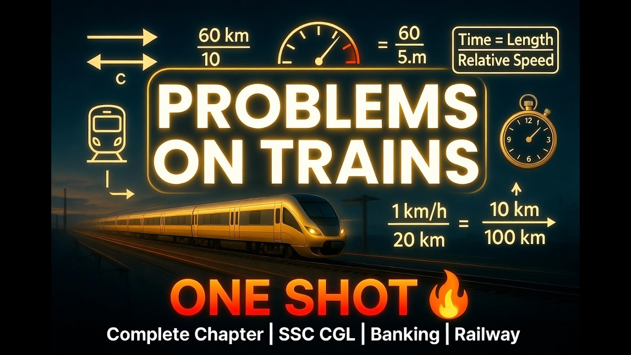 Problems on Trains One Shot | Complete Train Problems Lecture in Hindi | SSC CGL, Bank, Railway