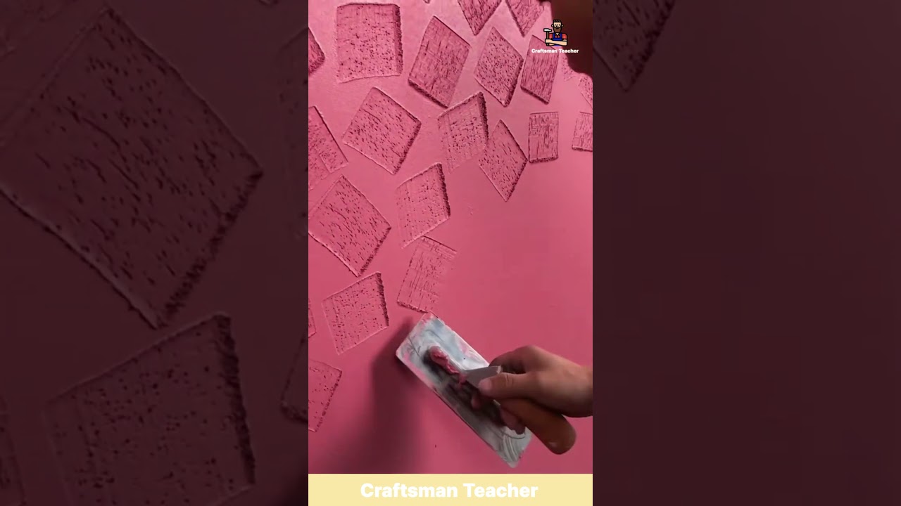 Creative Wall Texture Art Process: Wall Decoration #shorts
