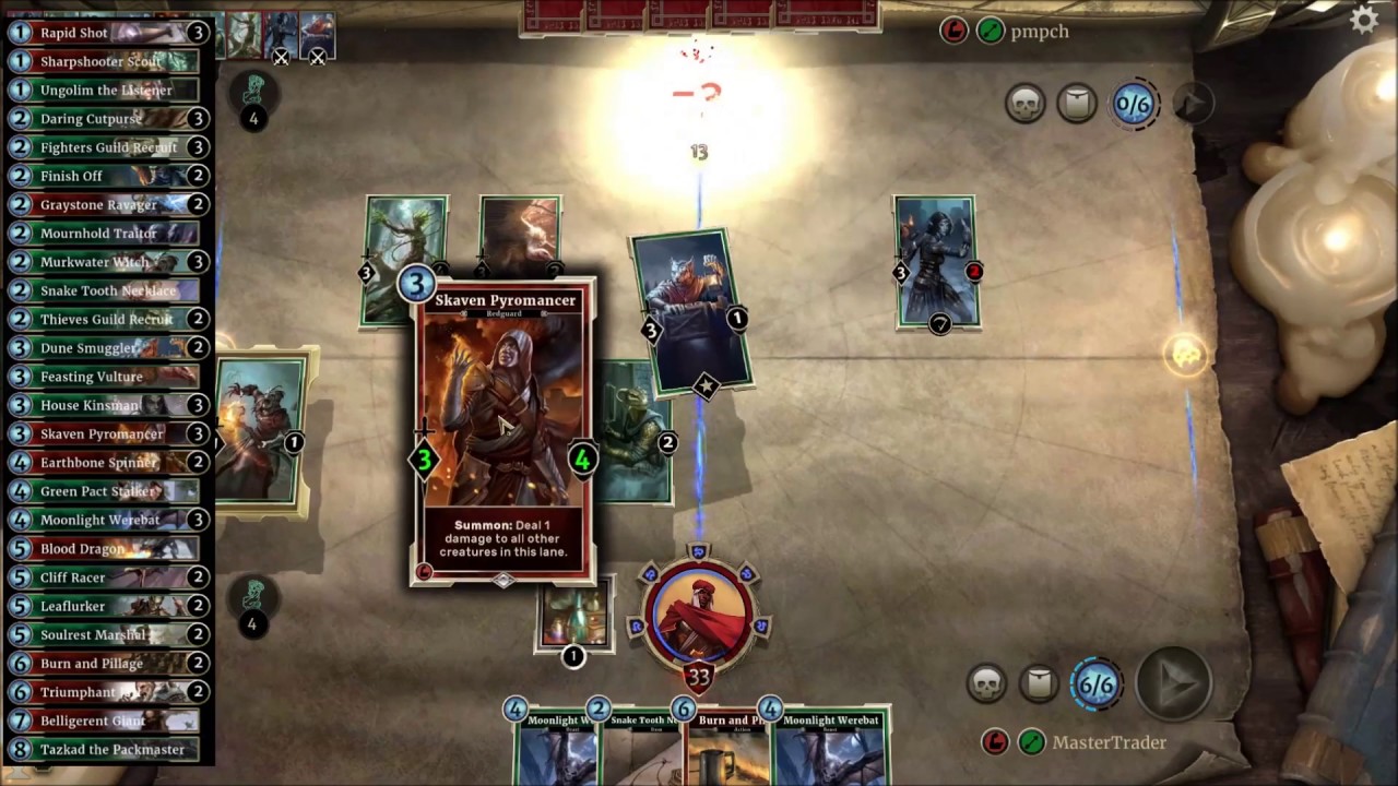Elder Scrolls Legends Gameplay Archer vs Archer (rank 4)