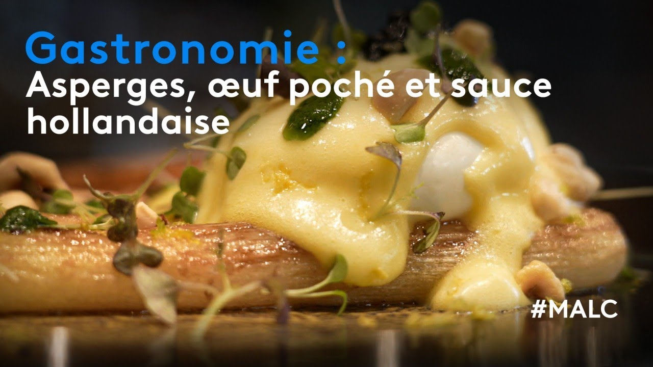 Gastronomie : asperges, oeuf poché et sauce hollandaise