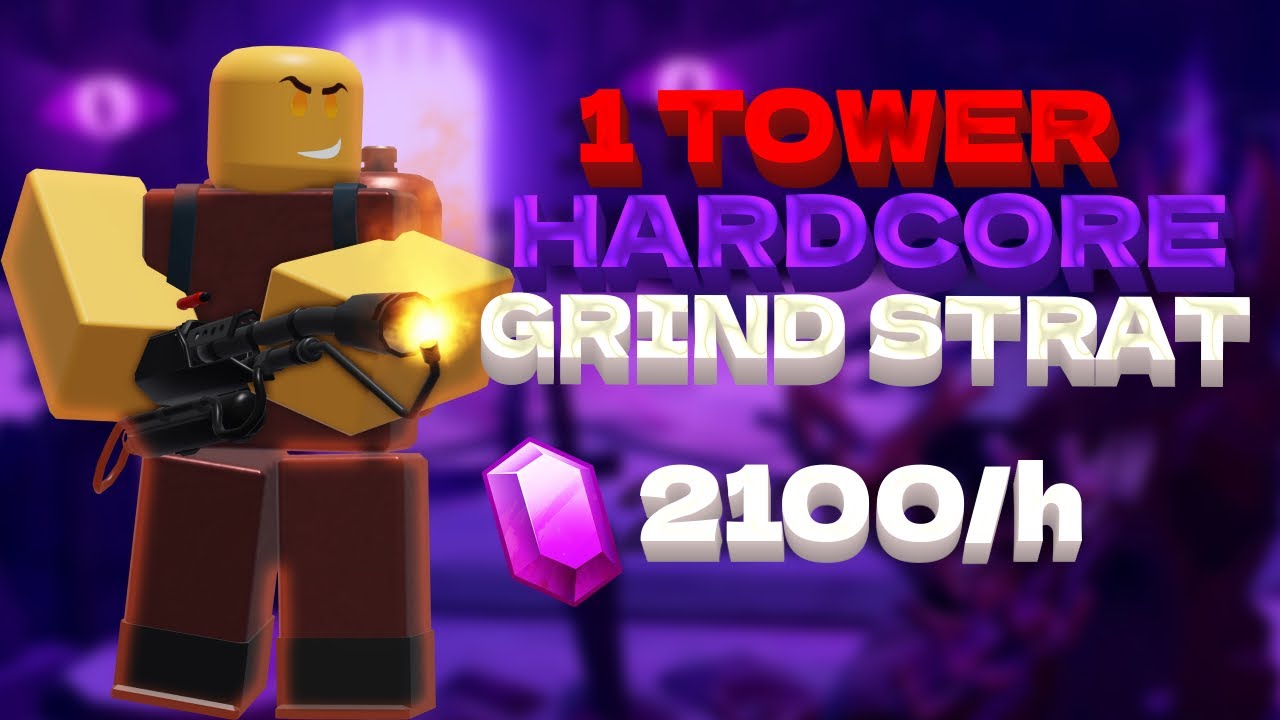 The Fastest Solo Gem Grind Strategy TDS Hardcore - ONLY 1 TOWER!