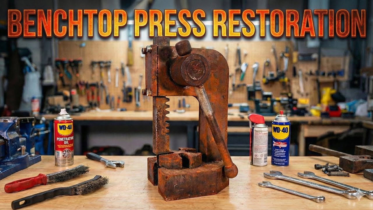 RUSTY BENCHTOP PRESS RESTORATION (Powder Coating, CNC, Fiber Laser)