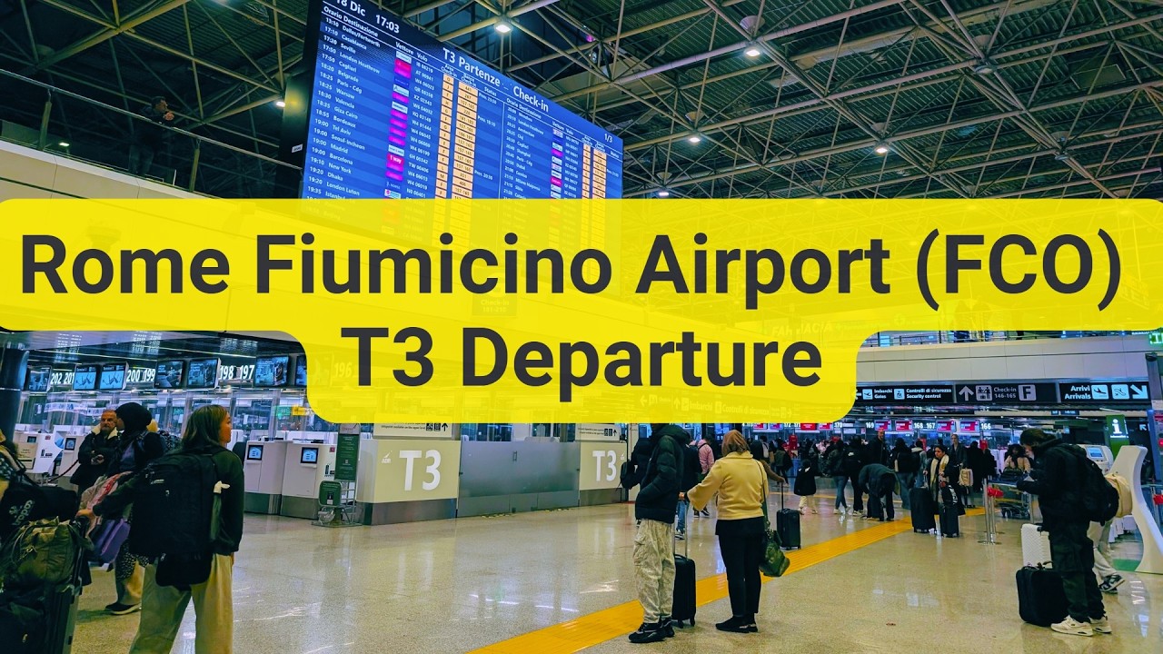 Rome Fiumicino Airport (FCO) T3 Departure Walkthrough | Check-in, Duty Free & Food Area
