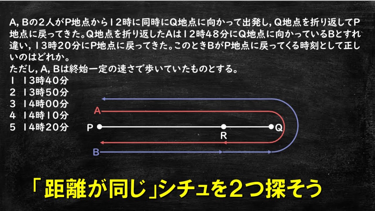 【数的処理】お前が通ってきた道は、俺がこれから通る道【公務員試験】
