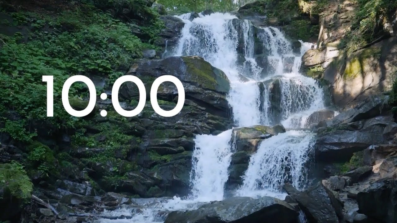 10-Minute Waterfall Timer with Relaxing Spa Music & Birdsongs | Focus & Relaxation