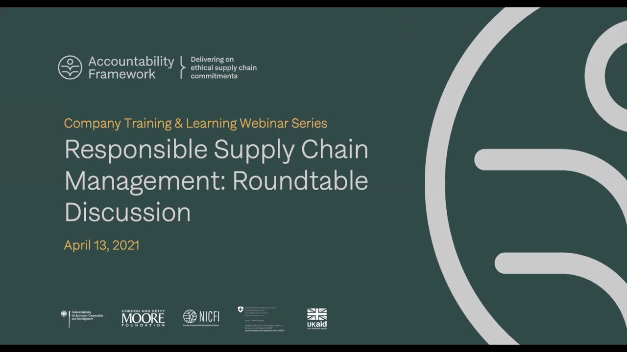 Webinar: Responsible supply chain management, company roundtable
